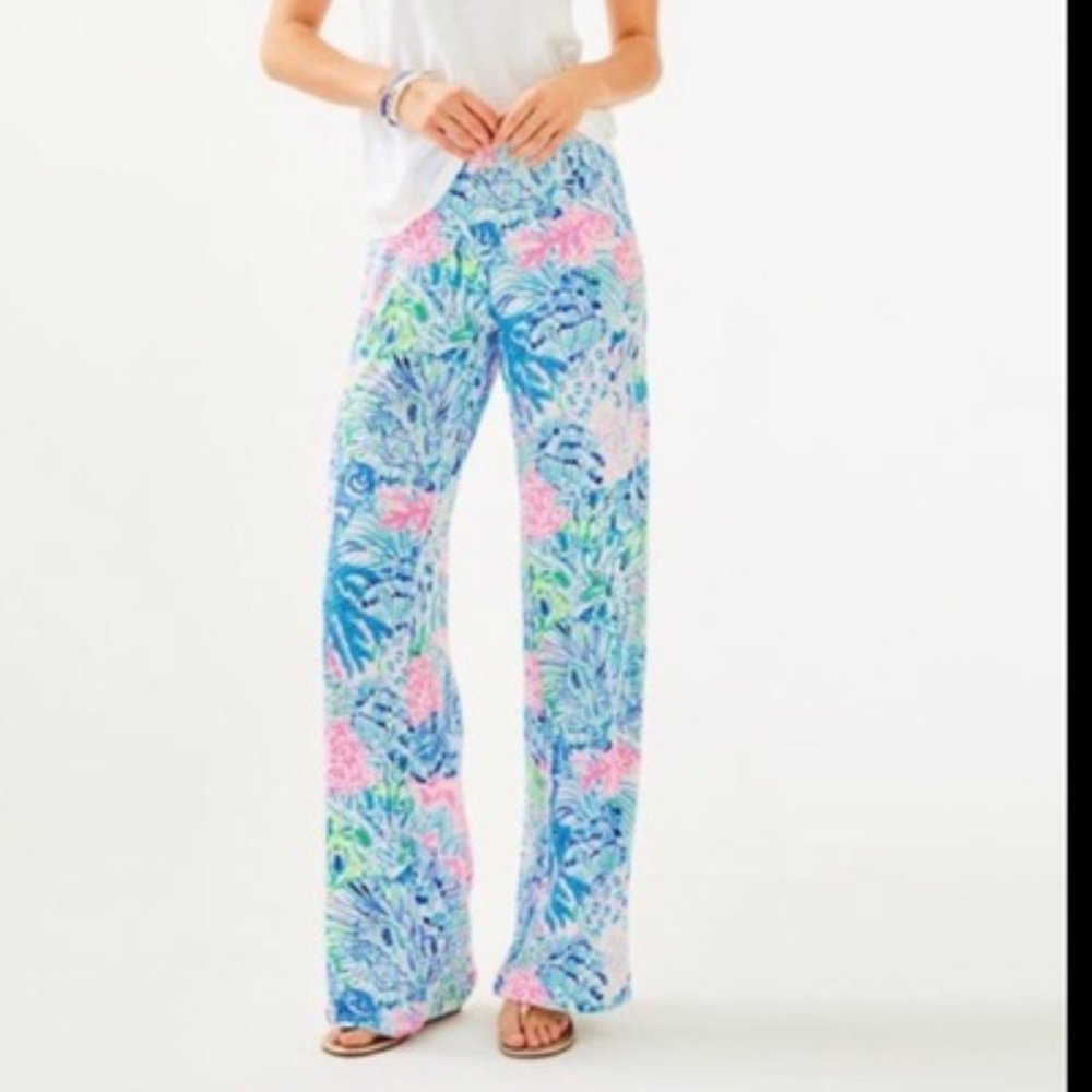 Lilly Pulitzer Lorena Breezy Palazzo Pants, Size L
